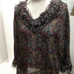 Agora Women's Top Confetti Fringe XL